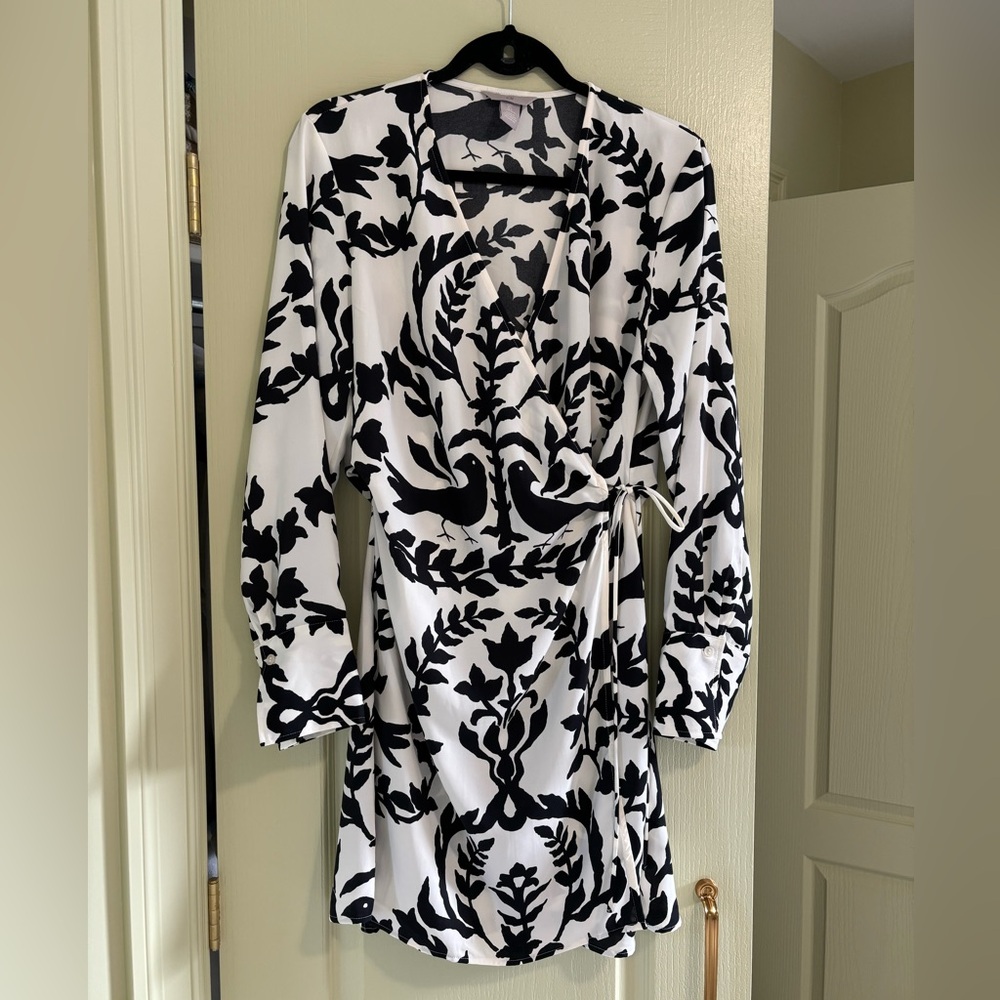 Printed H&M Silky Wrap Dress
